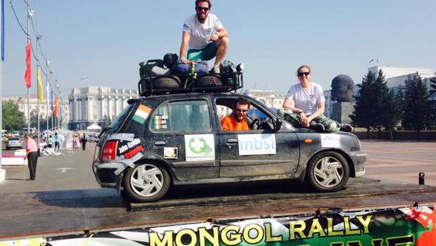 Boyle’s Devin Finneran has made it to the finish line of the Mongol Rally in her Nissan Micra!